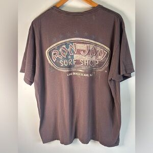 Ron Jon Surf Shop Long Beach Island, NJ Men’s T-Shirt Red Brown SS USA Flag